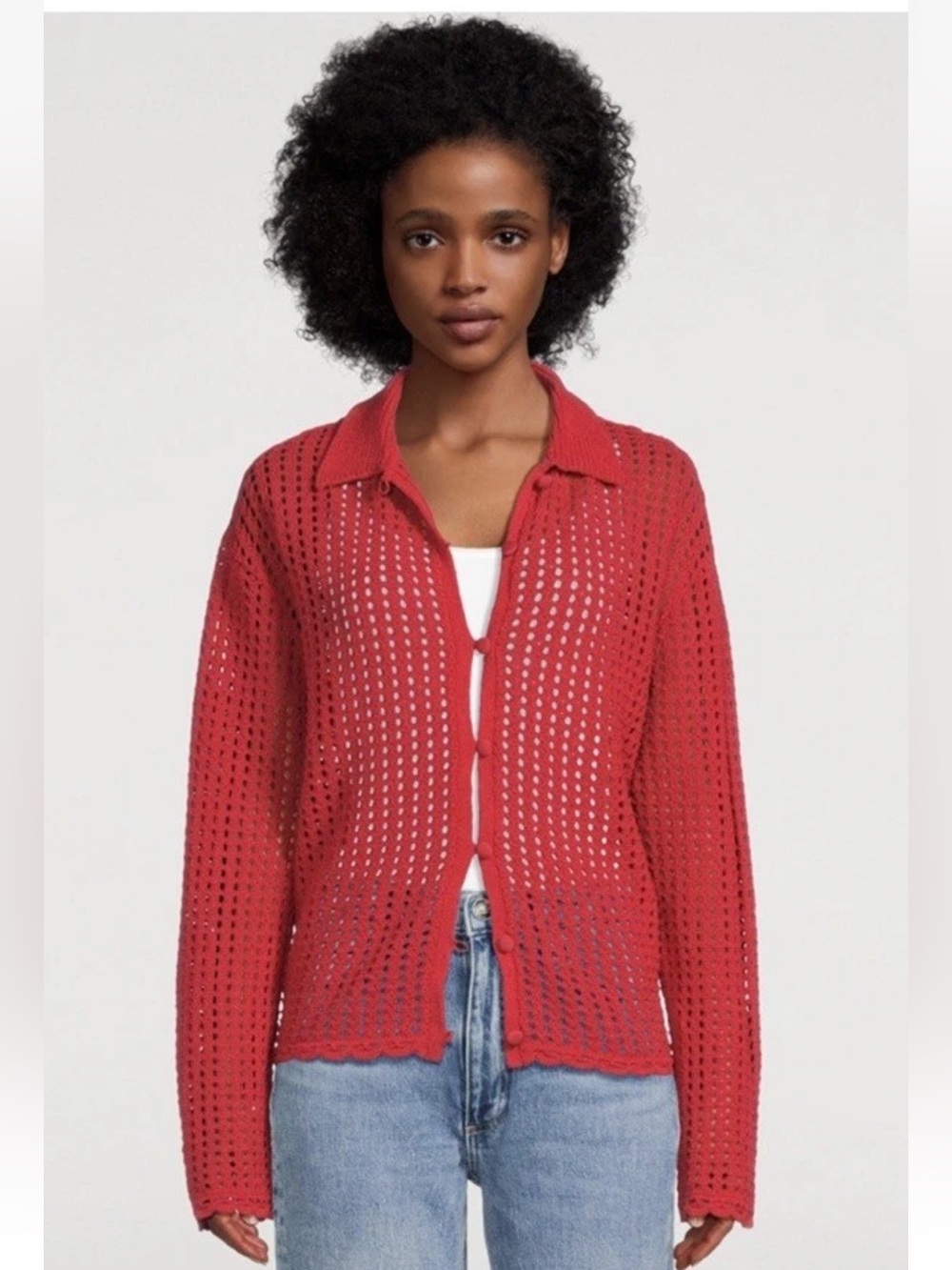 RAG & BONE Crochet Knit Cardigan SIZE LARGE Linen Cotton Blend NWT